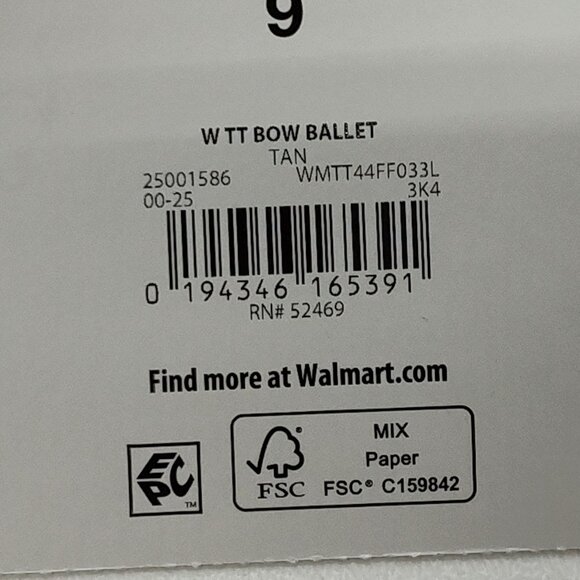 Time And Tru Bow Ballet Flats Slip On Size 9 Synthetic Comfortable Everyday Wear - Picture 9 of 9